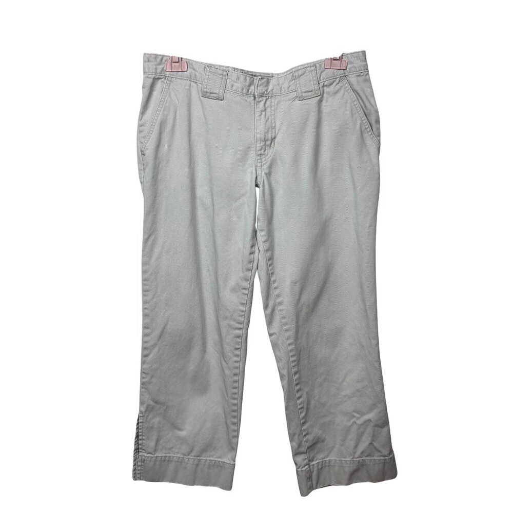 Vintage Y2K Hollister 8 Low Rise Cropped Capri Chinos Pants Beige Khaki